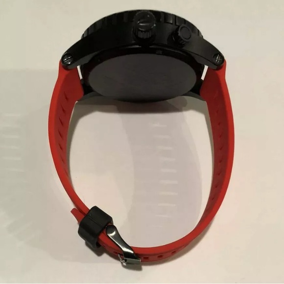 Watch Band 25mm Red Black Silicone Rubber Replacement 4 Nixon 51-30 Strap Garmin - Picture 5 of 10